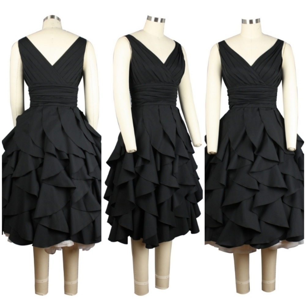 Ruffle Sleeveless Party Pin Up Dress - Picture 4 of 6